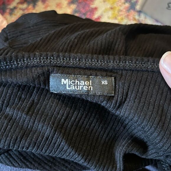 Michael Lauren Arif Sweater Knit Surplice Jumper black XS - Picture 5 of 5